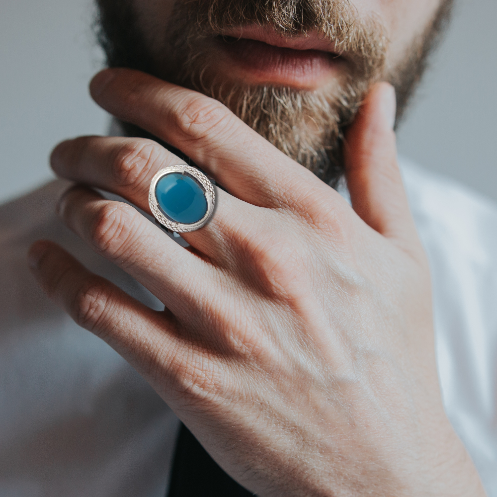 Nishapuri Blue Turquoise Ring