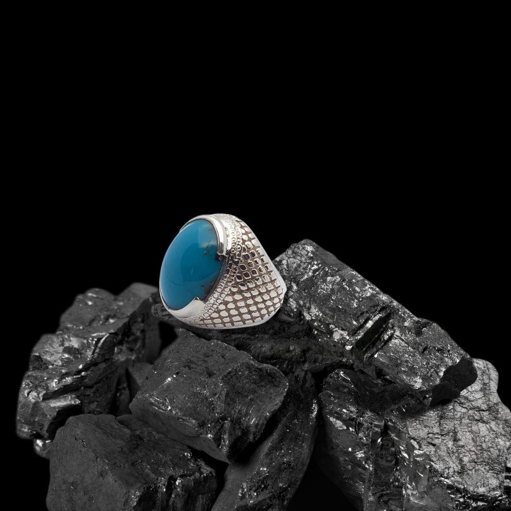 Nishapuri Blue Turquoise Ring