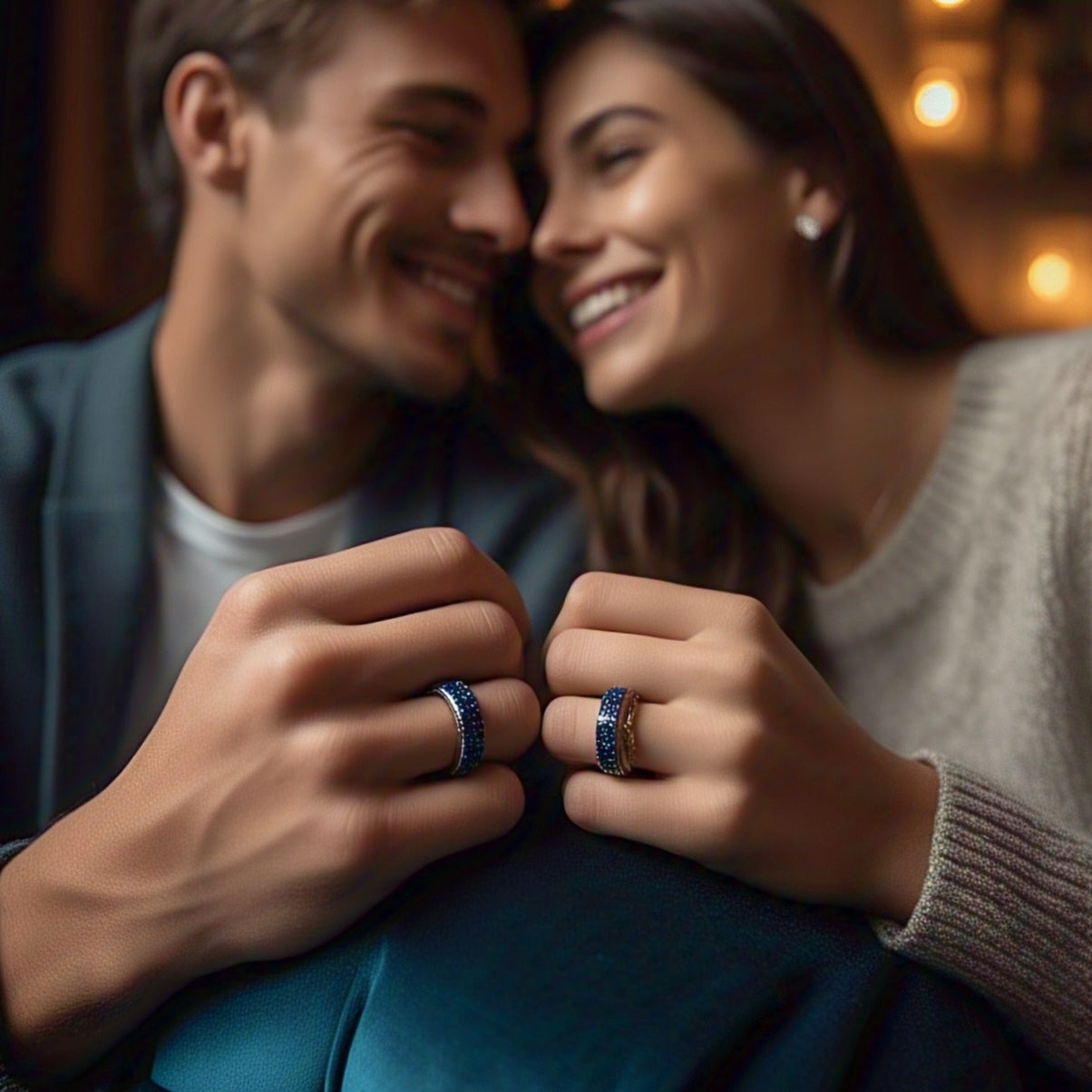 Blue sapphire Rings for couple