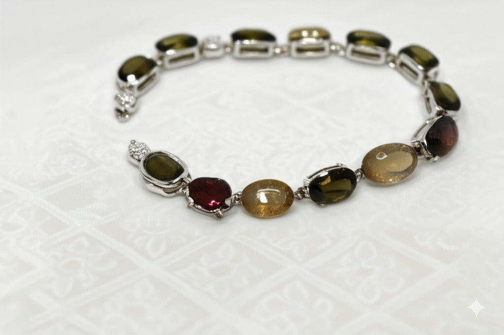 Women's multi colour tourmaline bracelet