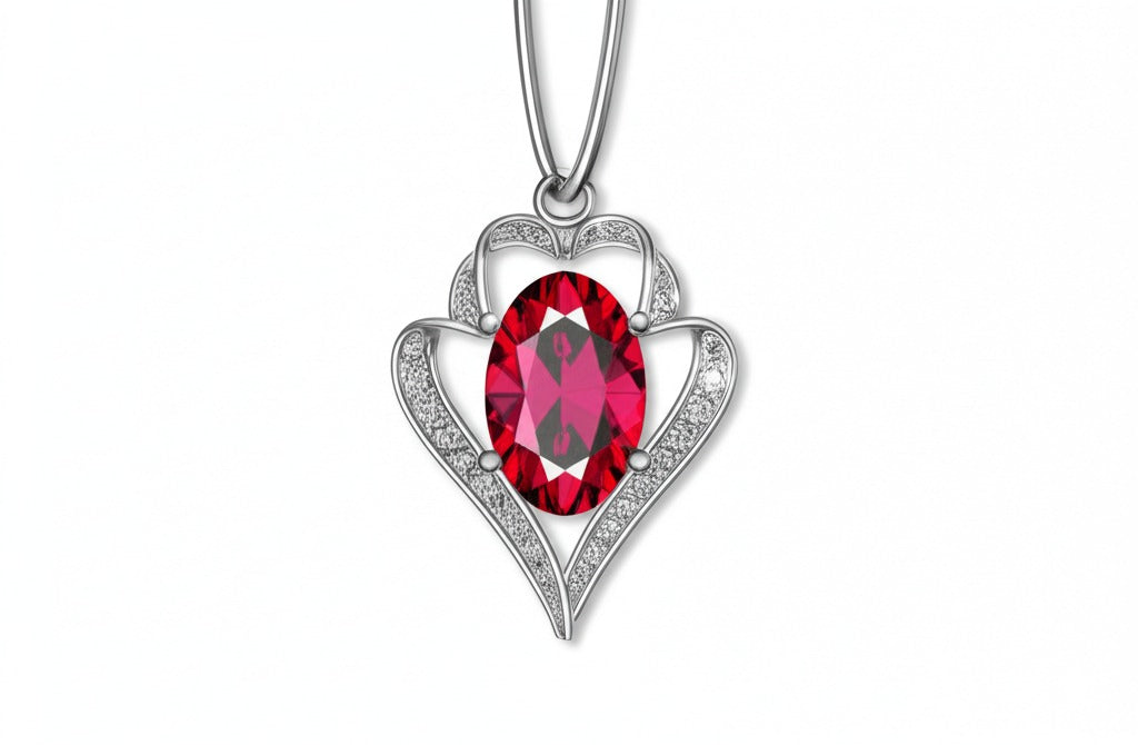 Women's red garnet pendant