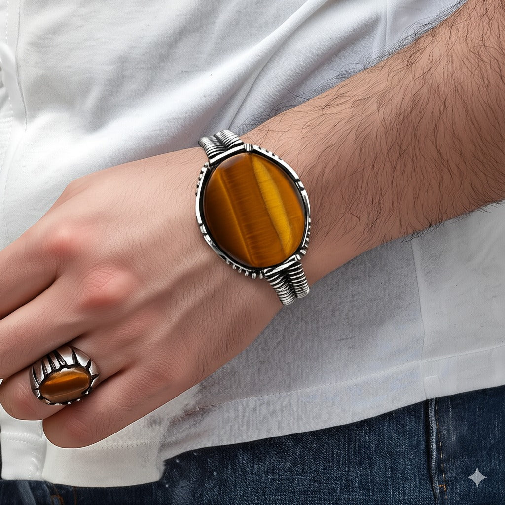 Men's tiger's eye Ring