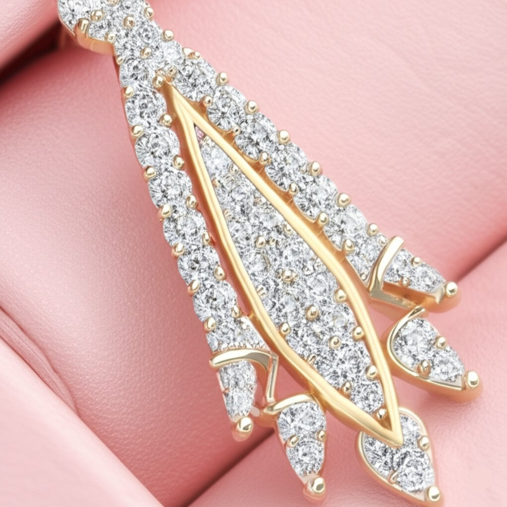 Women's luxury gold earrings Diamond
