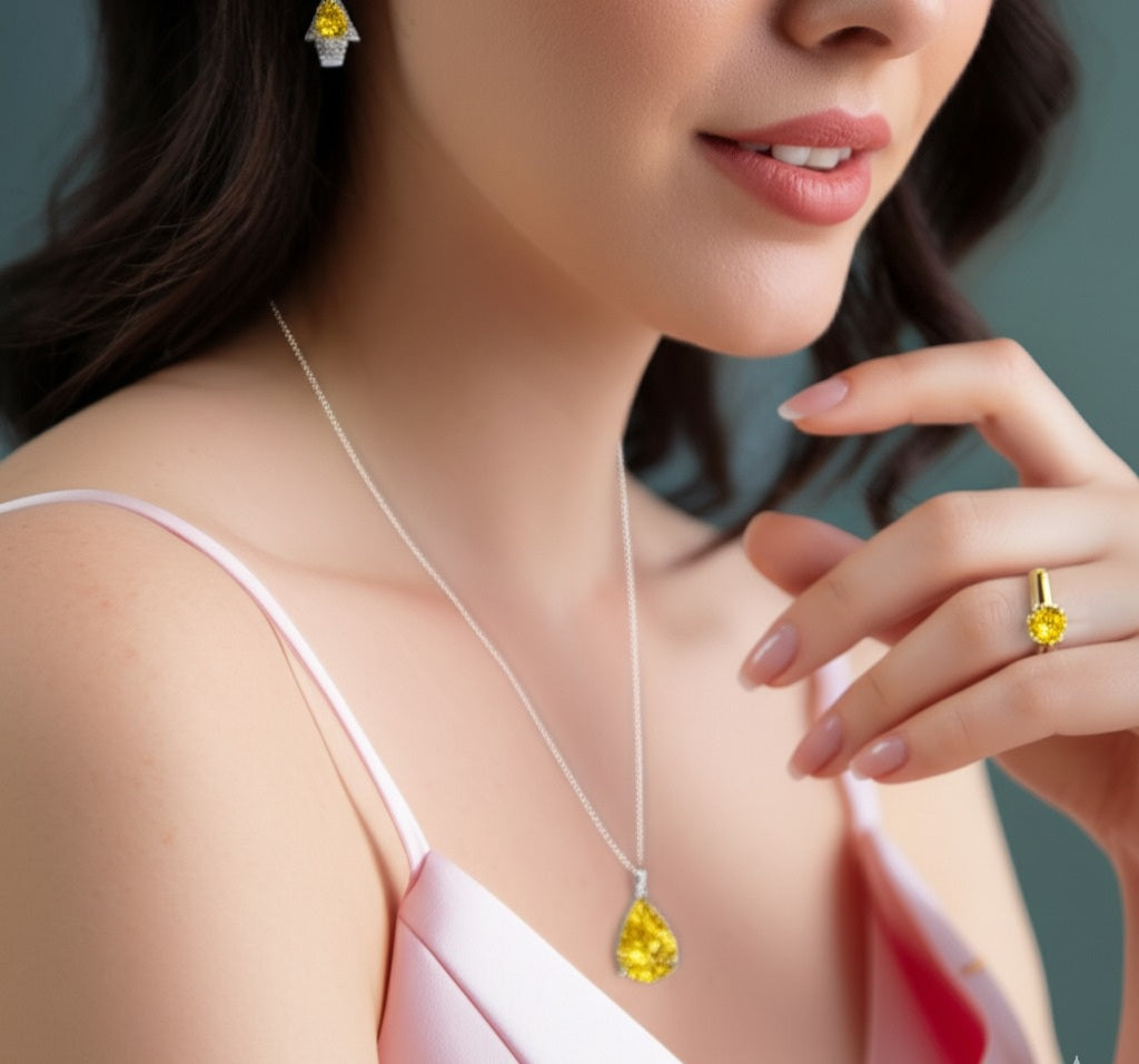 women's luxury gold yellow sapphire ring
