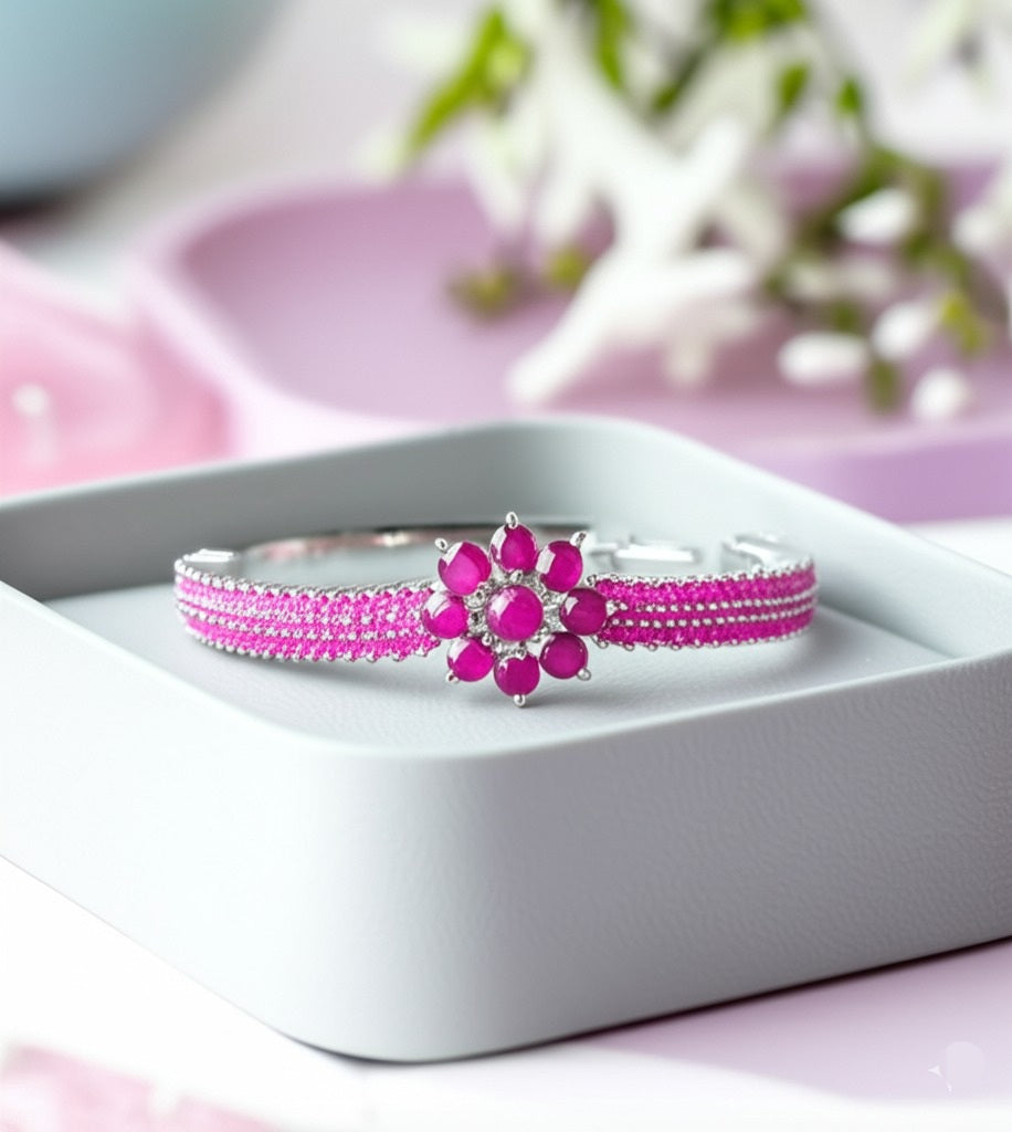 Women's luxury white gold ruby bracelet