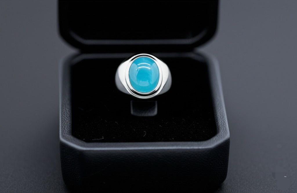 Men's aquamarine ring