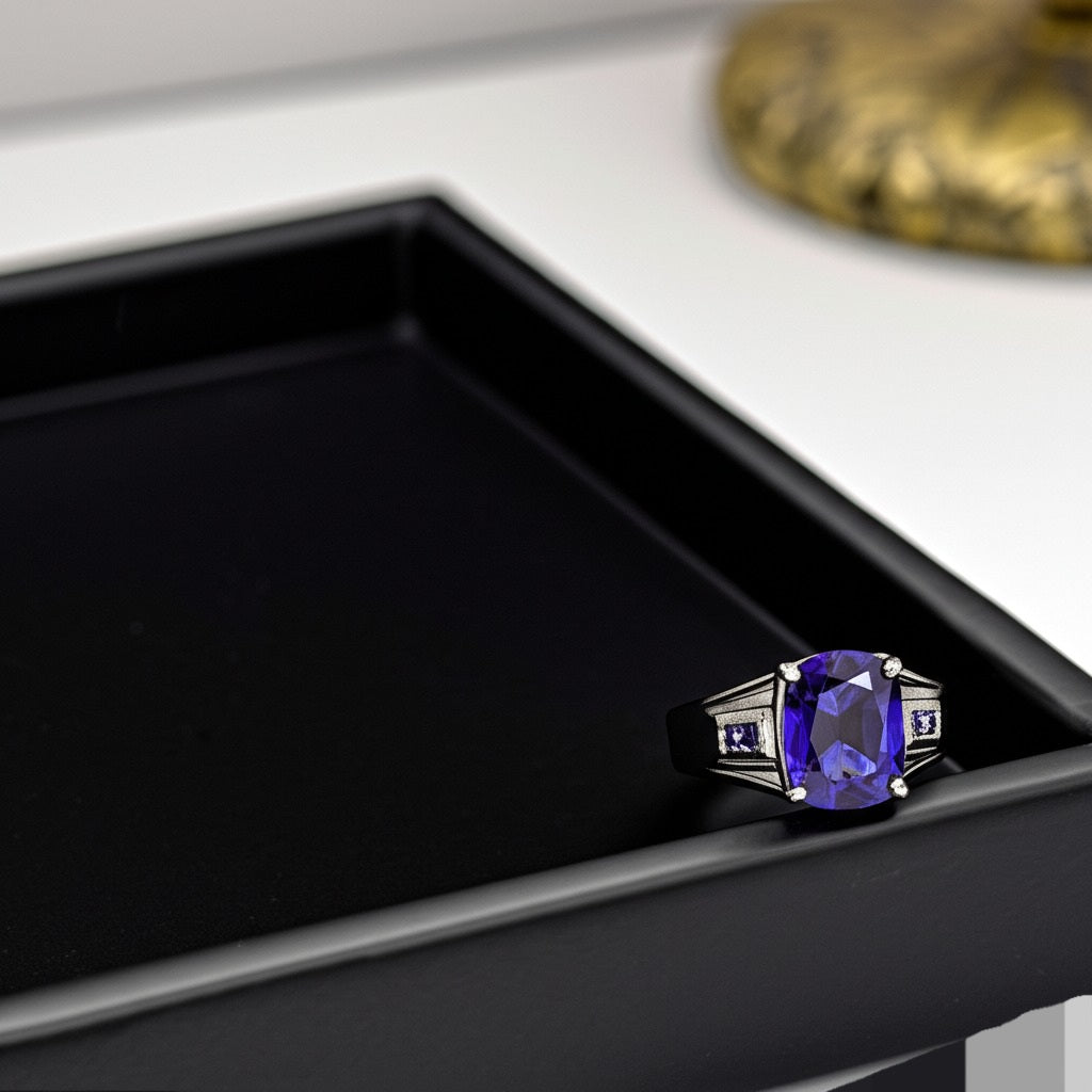 Men's tanzanite ring