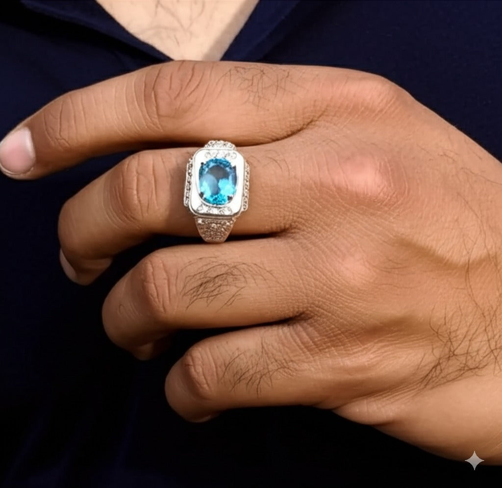 Men's sky blue topaz Ring