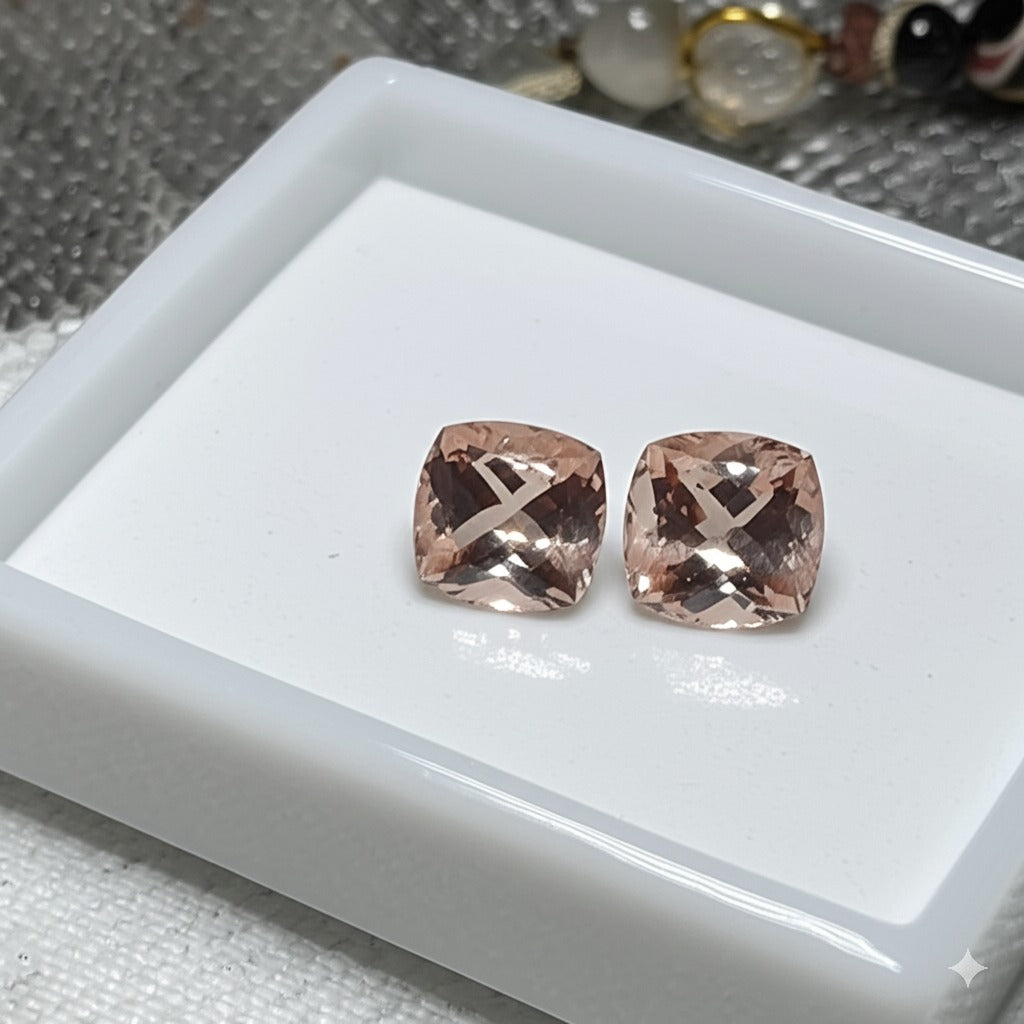 Morganite pair gemstone 17.29 cts