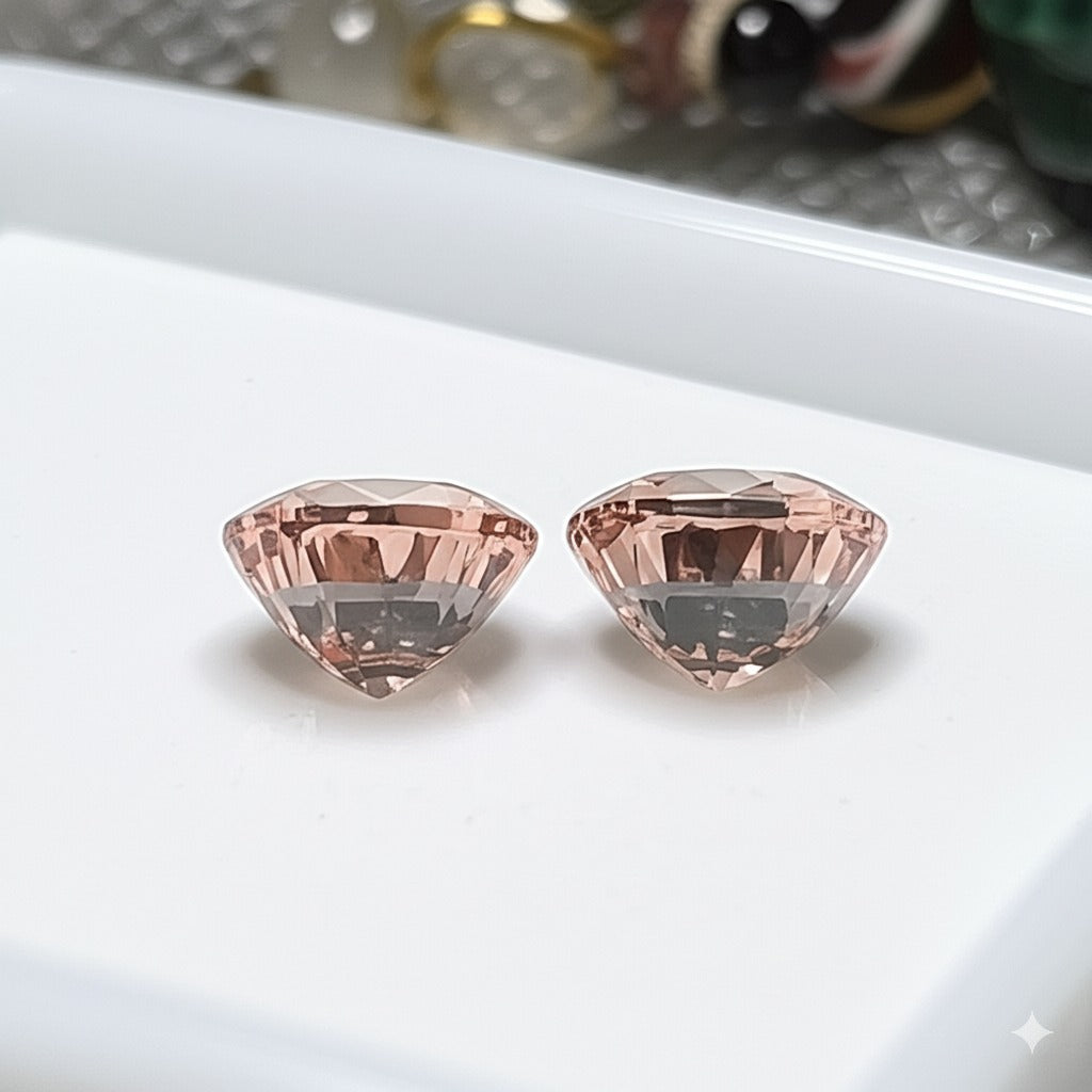Morganite pair gemstone 17.29 cts