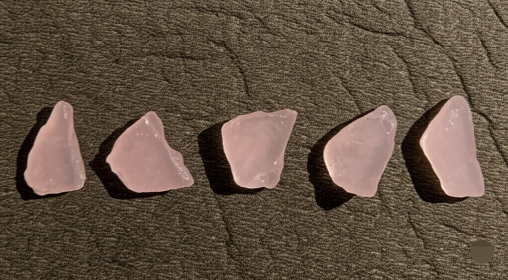 Sliced rose quartz
