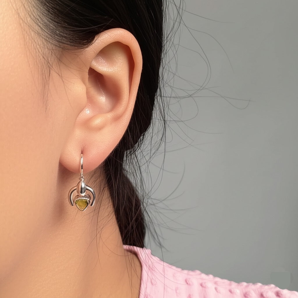 Women's peridot earrings