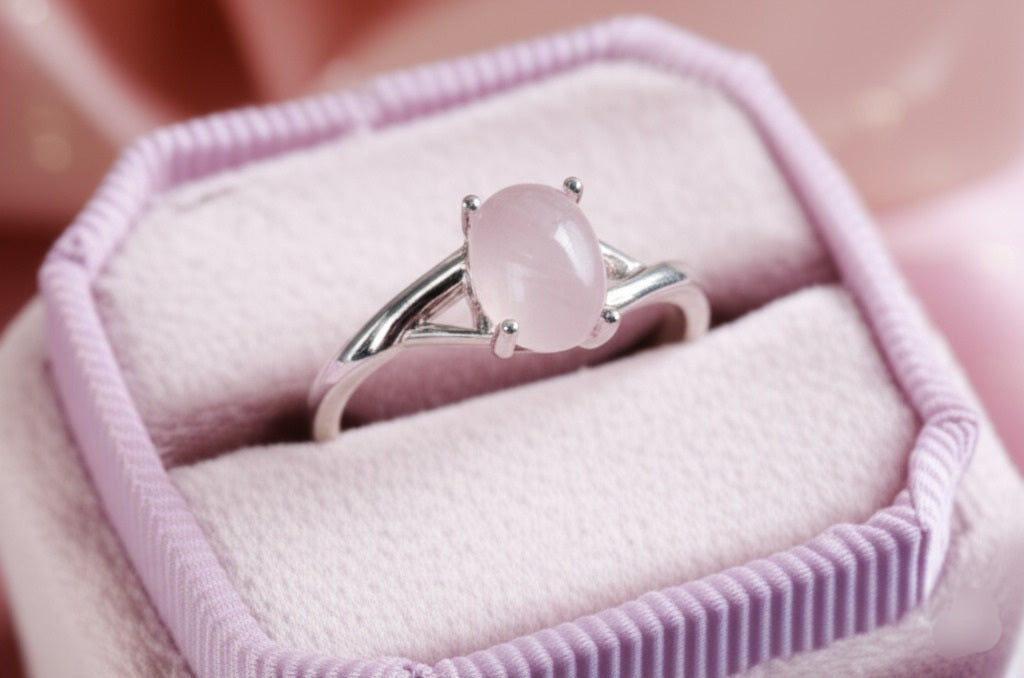 Rose Quartz women's ring