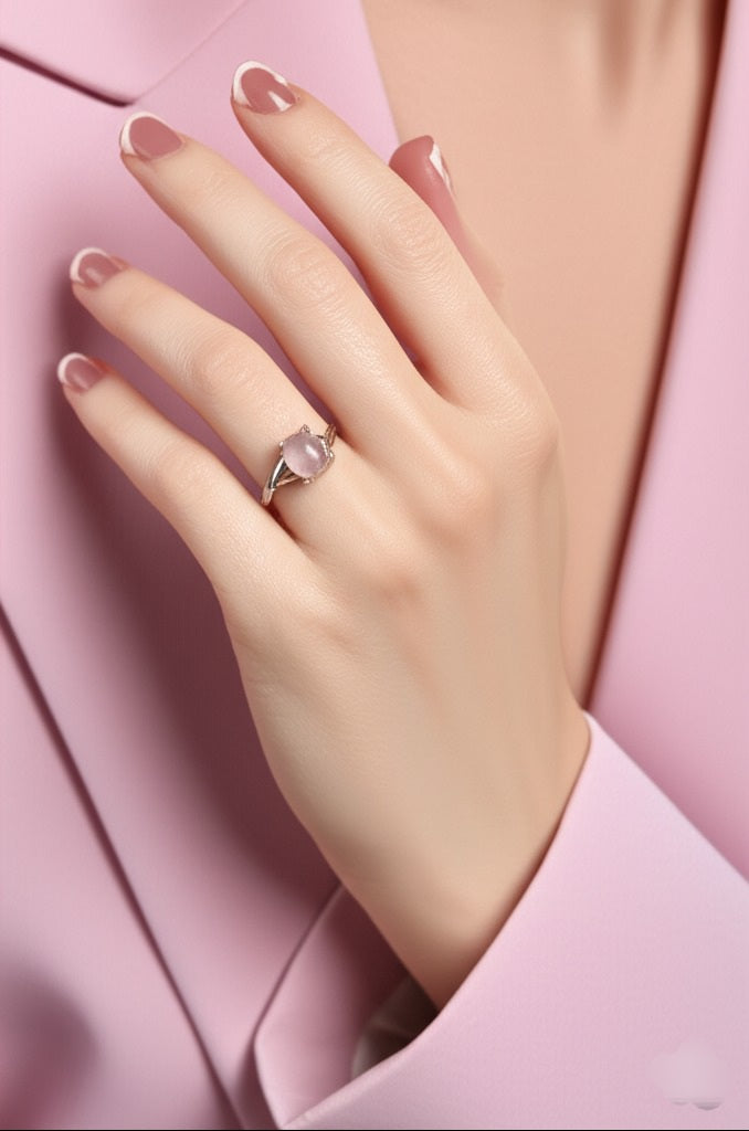 Rose Quartz women's ring