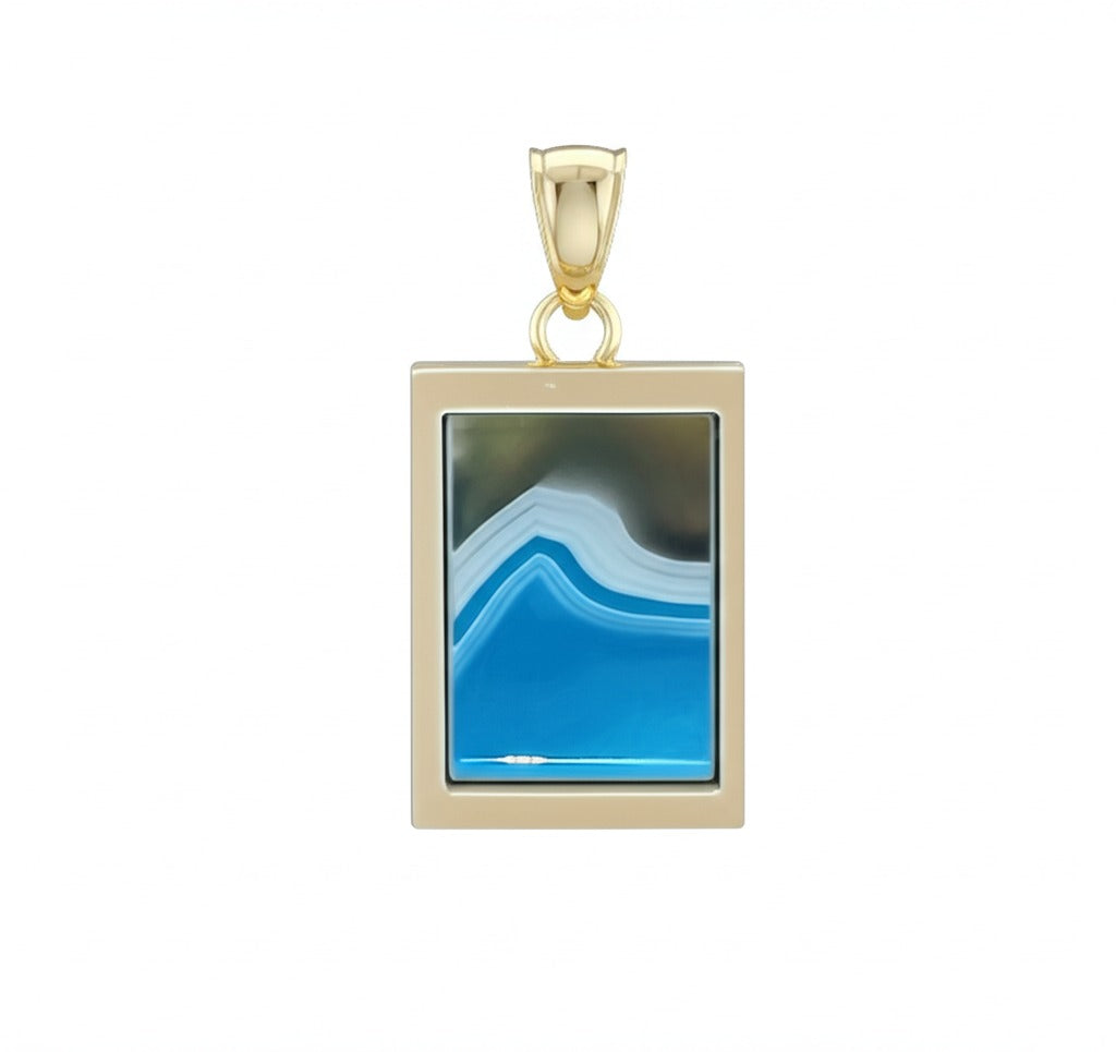 Blue pattern agate