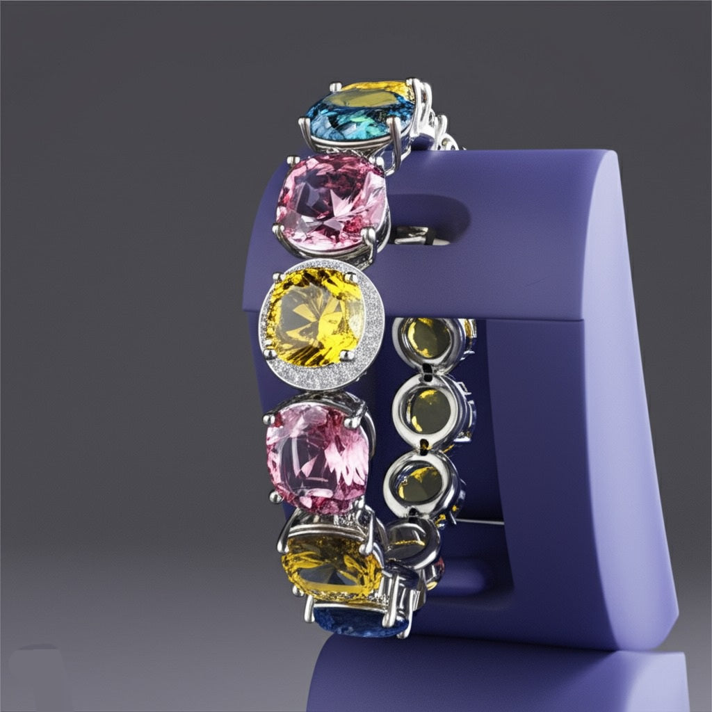 Women's miluti colour stones bracelet