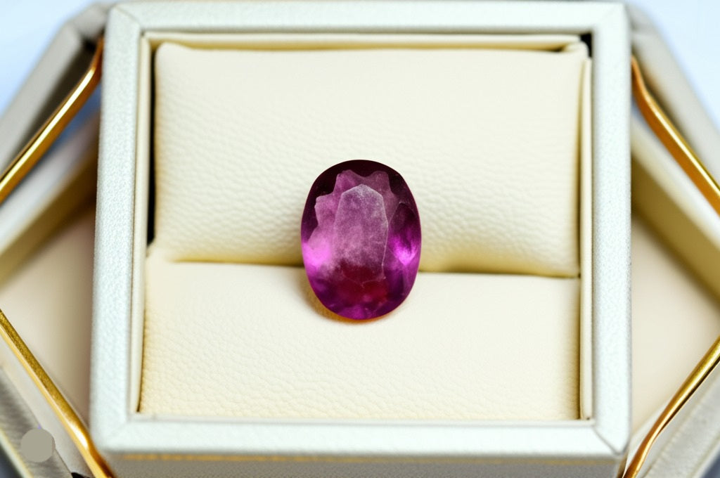 Red fluorite men's ring