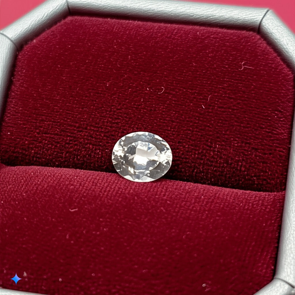 White topaz men's ring