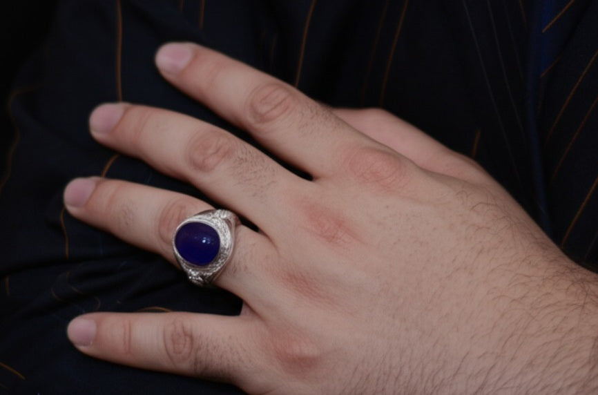 Amethyst men's ring