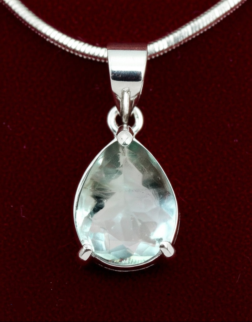 Aqua color fluorite women's pendant