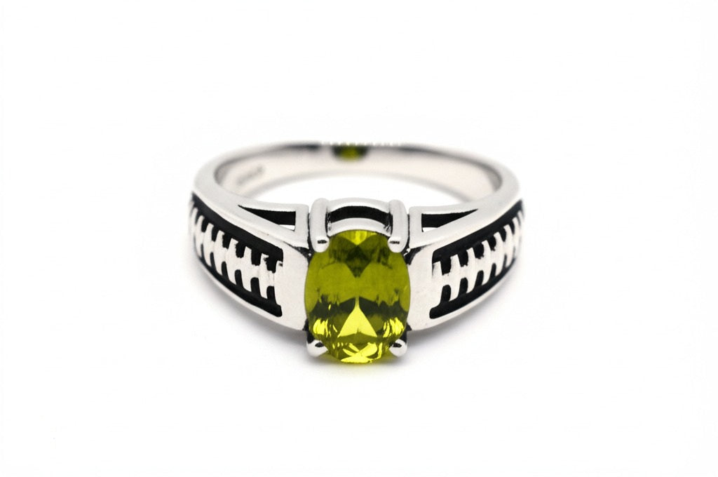 Peridot men's ring