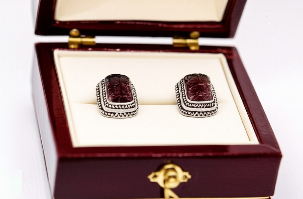 Pink tourmaline earrings