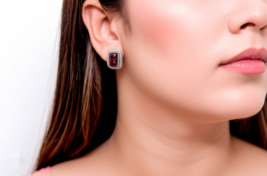 Pink tourmaline earrings