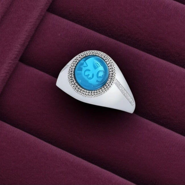 Men's Swiss blue topaz Ring
