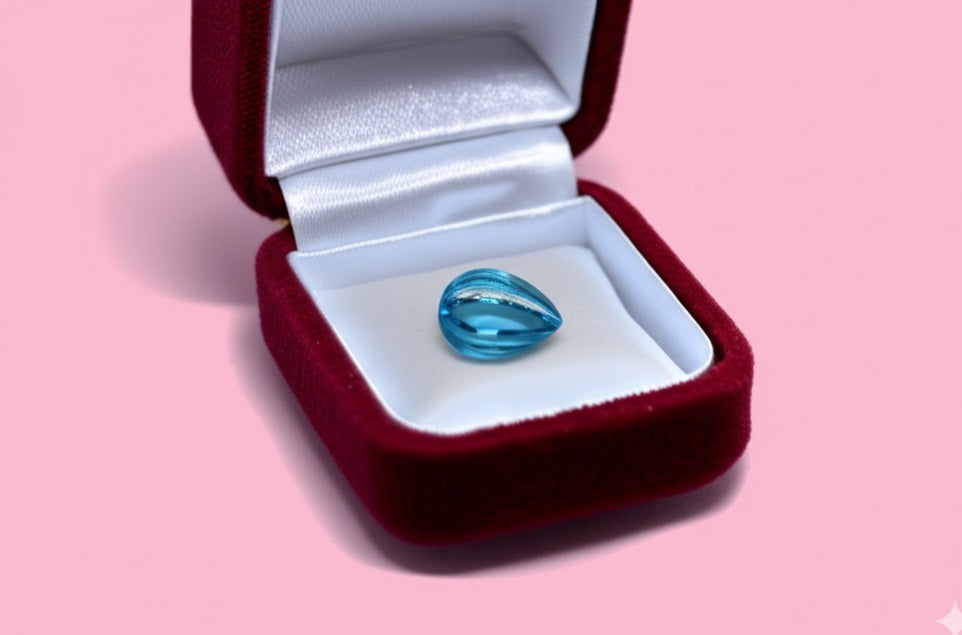 Women's luxury Swiss blue topaz ring