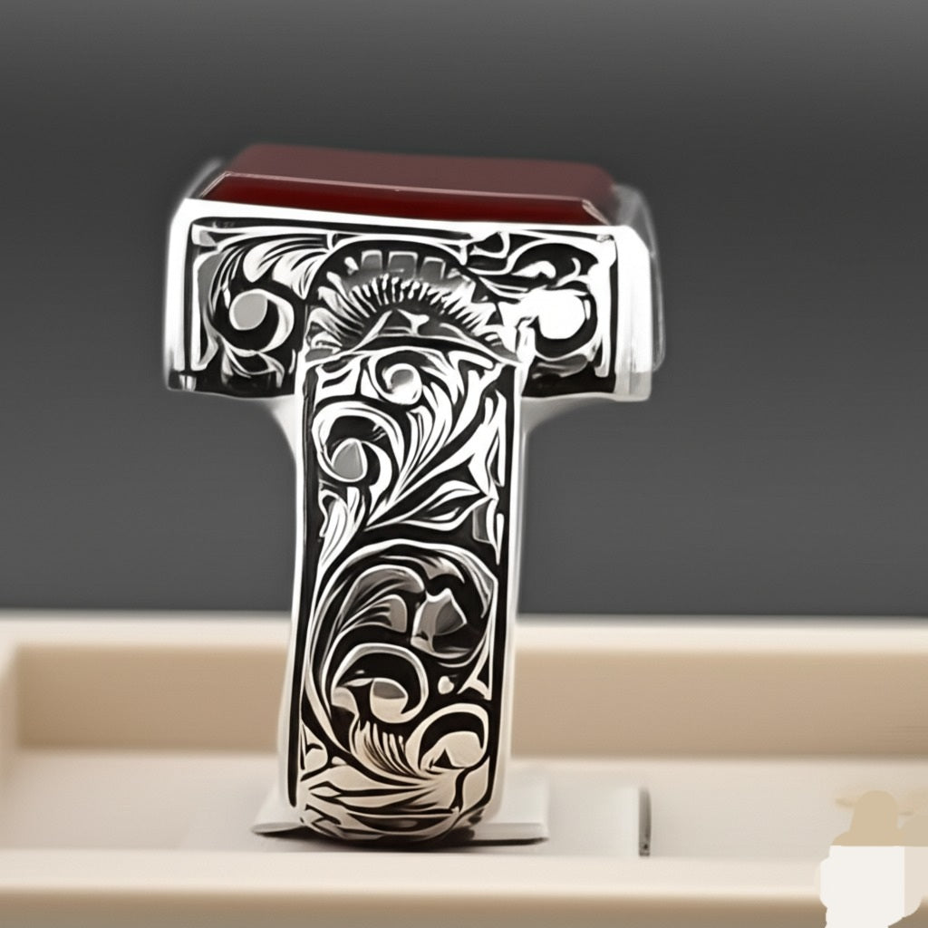 Men's yameni agate Ring