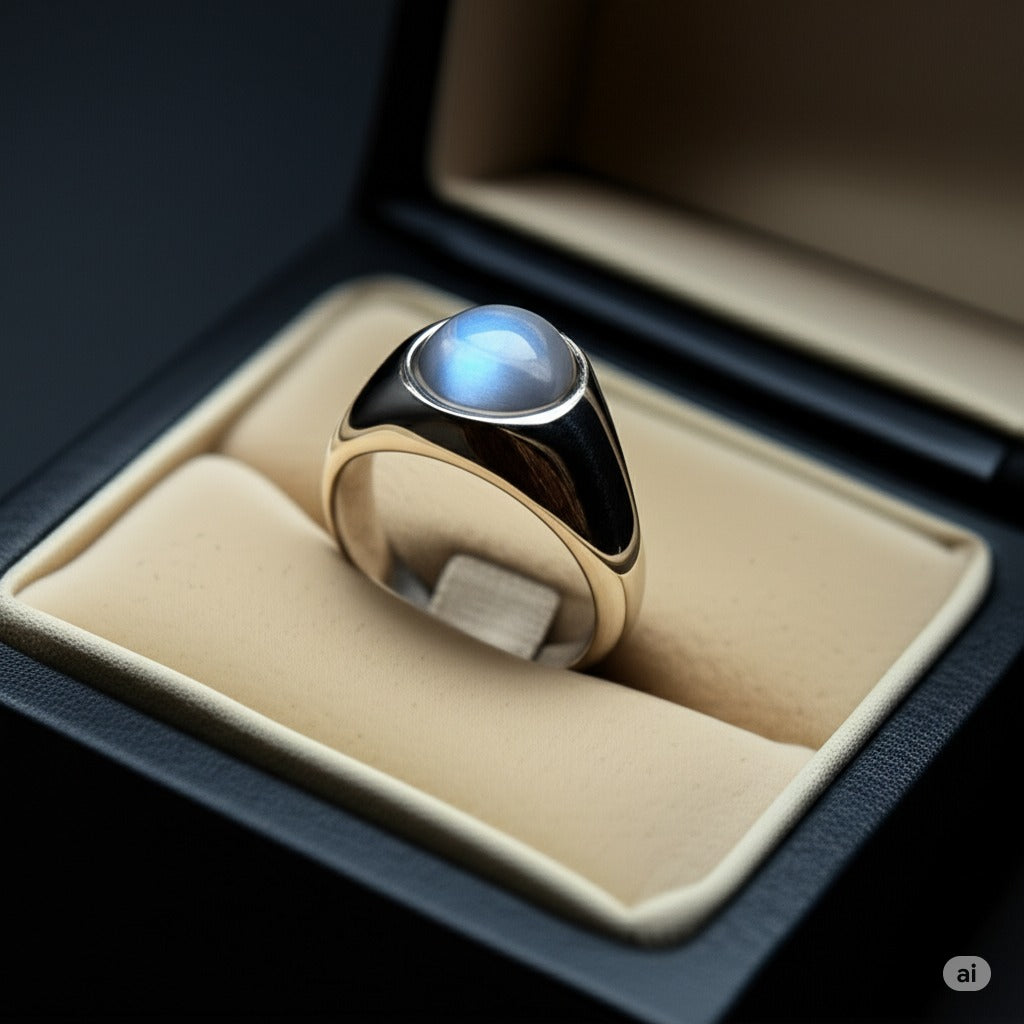 Men's moonstone Ring