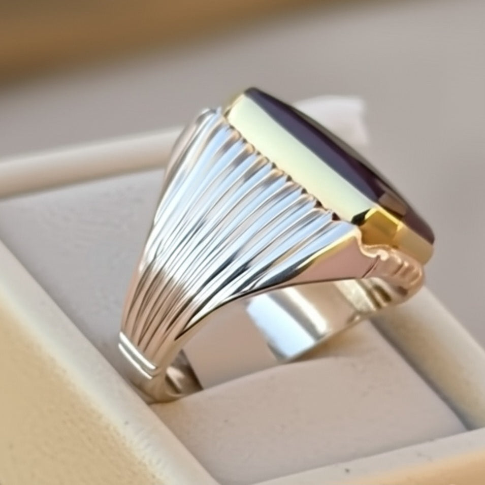 Men's yameni agate Ring