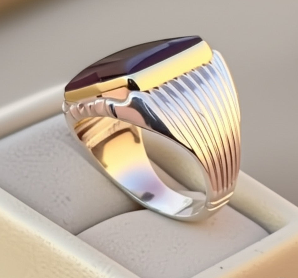 Men's yameni agate Ring