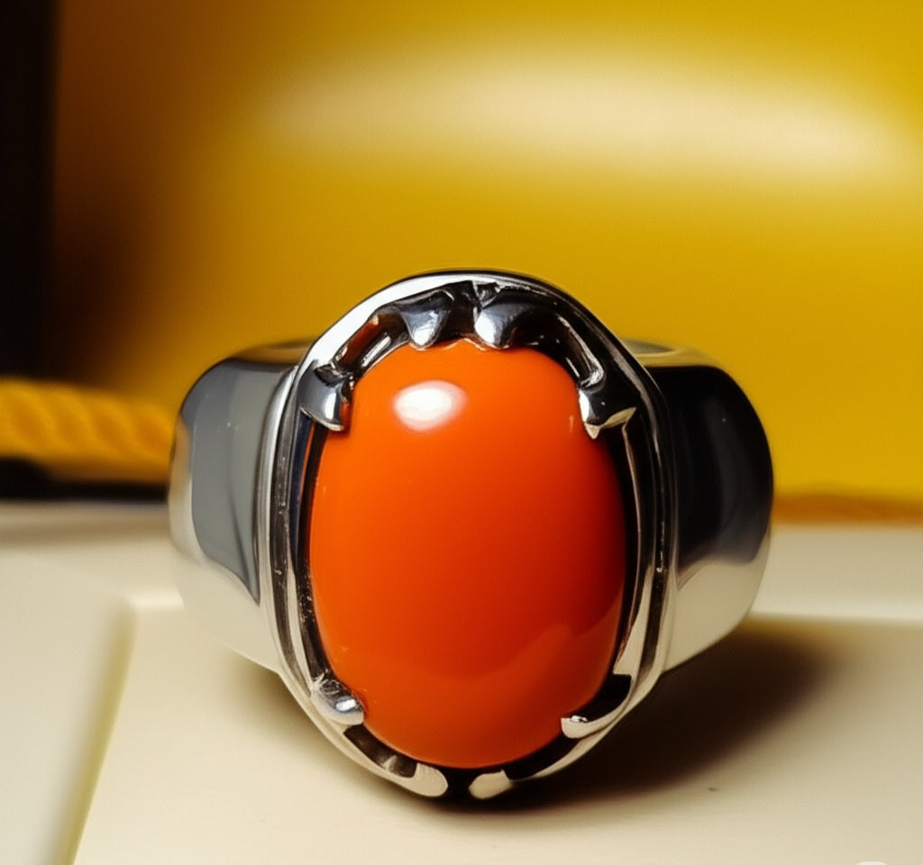 Men's Red Coral Ring