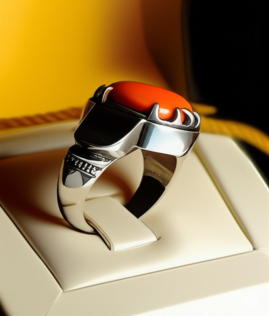 Men's Red Coral Ring