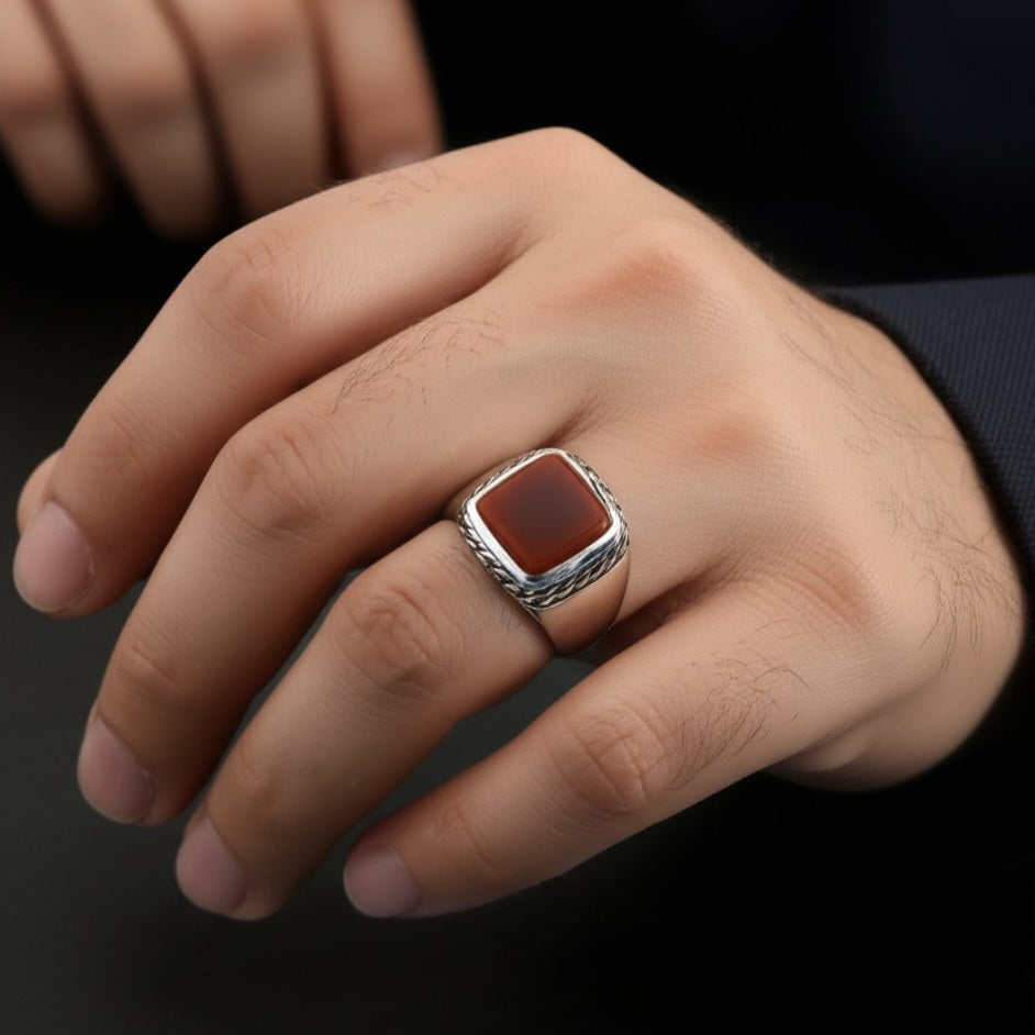 Men's yameni agate Ring