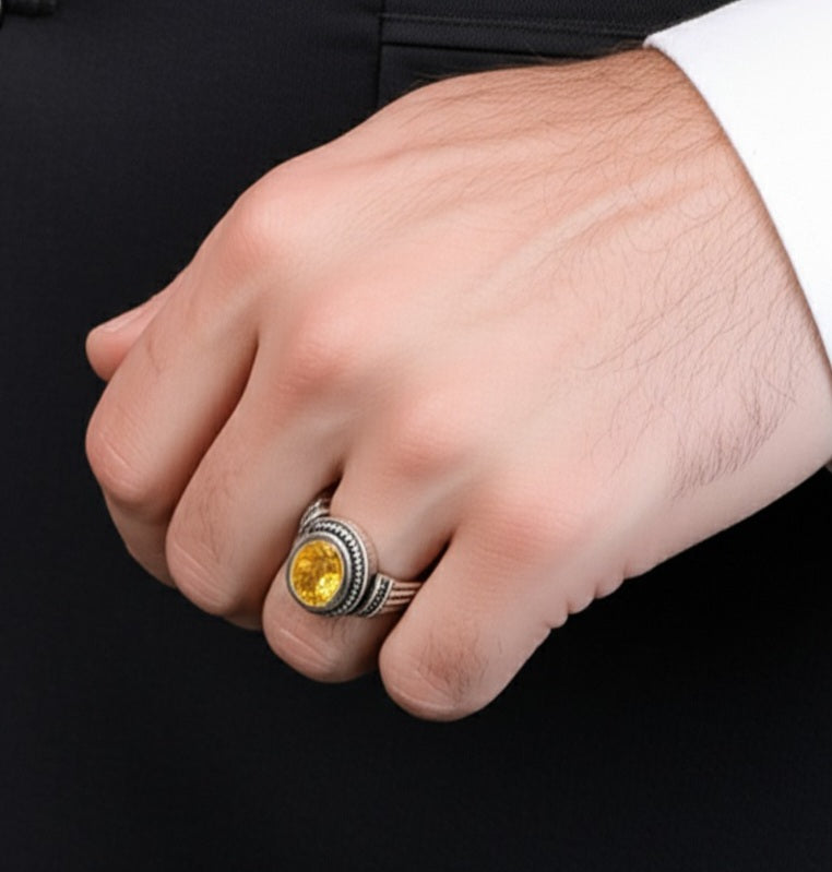 Men's Yellow sapphire Ring