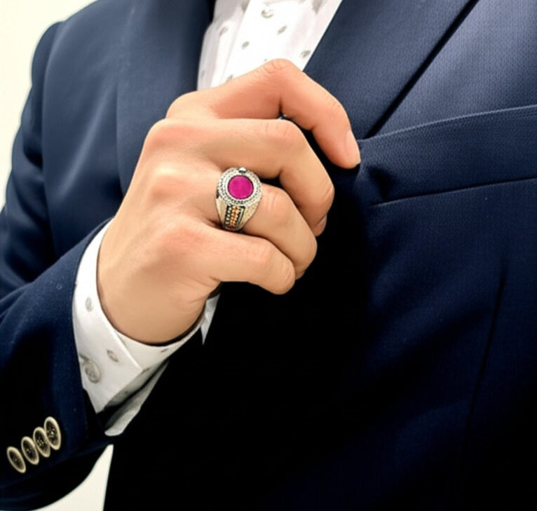 Men's ruby ring