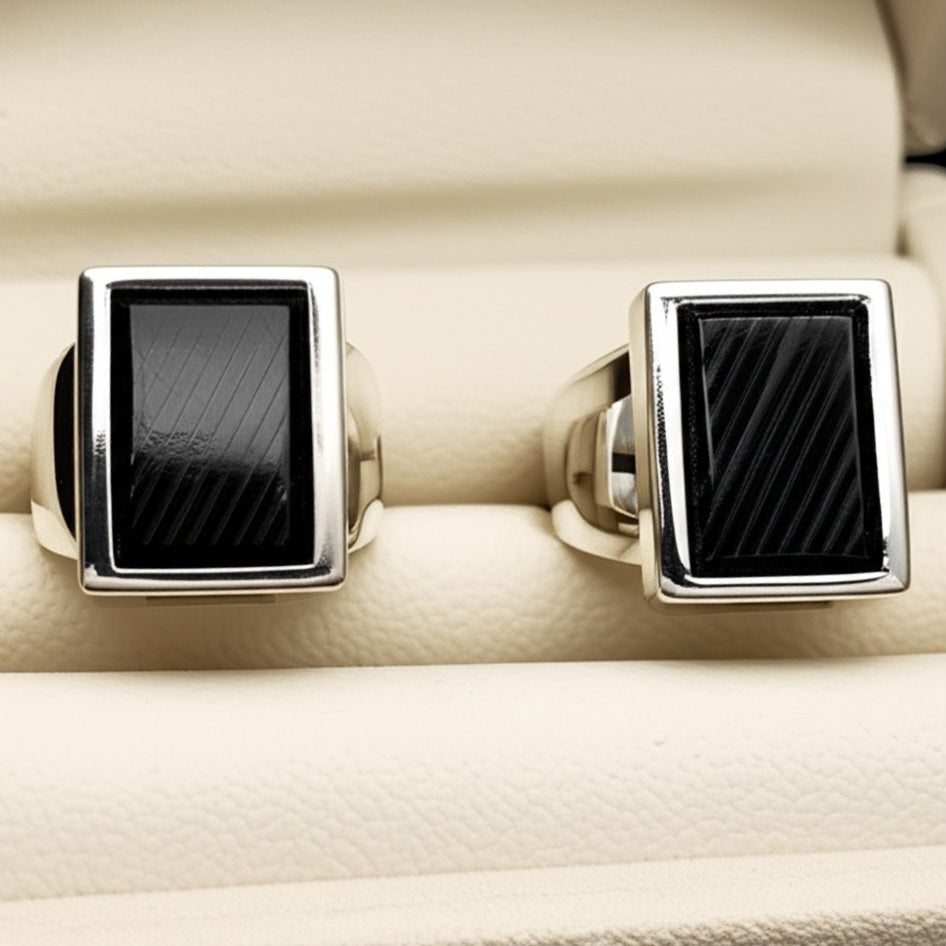 Couple's black tourmaline ring