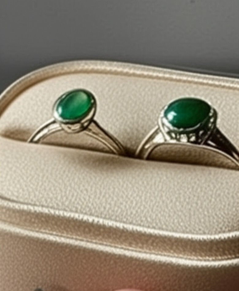 Emerald rings for couple