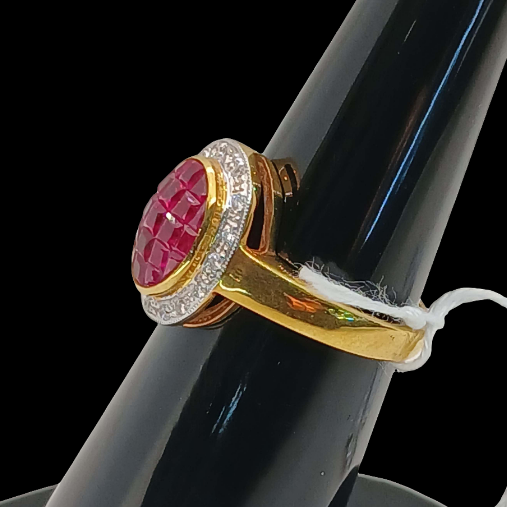 Women's Ruby Ring with real zircon