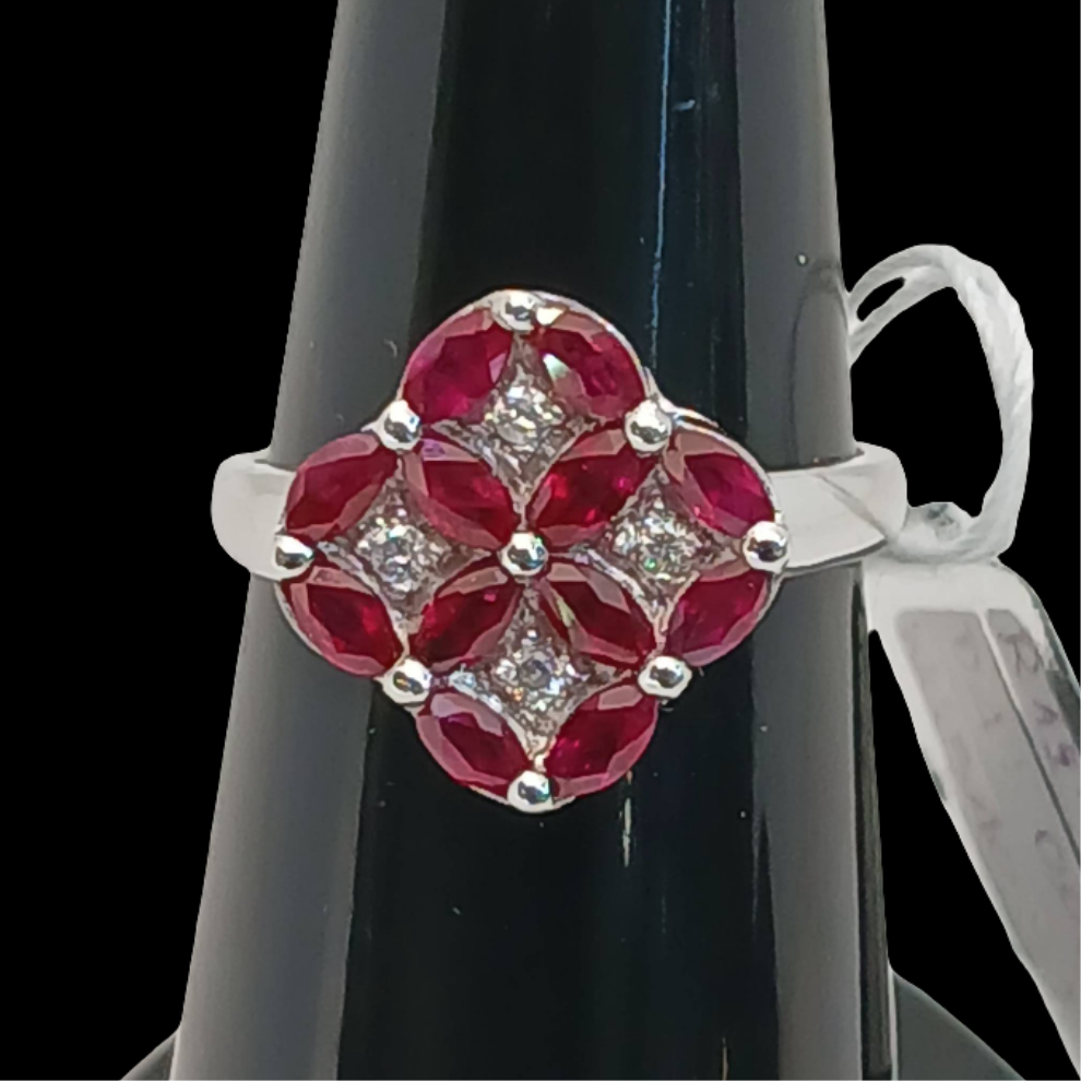 Women's Ruby Ring with real zircon