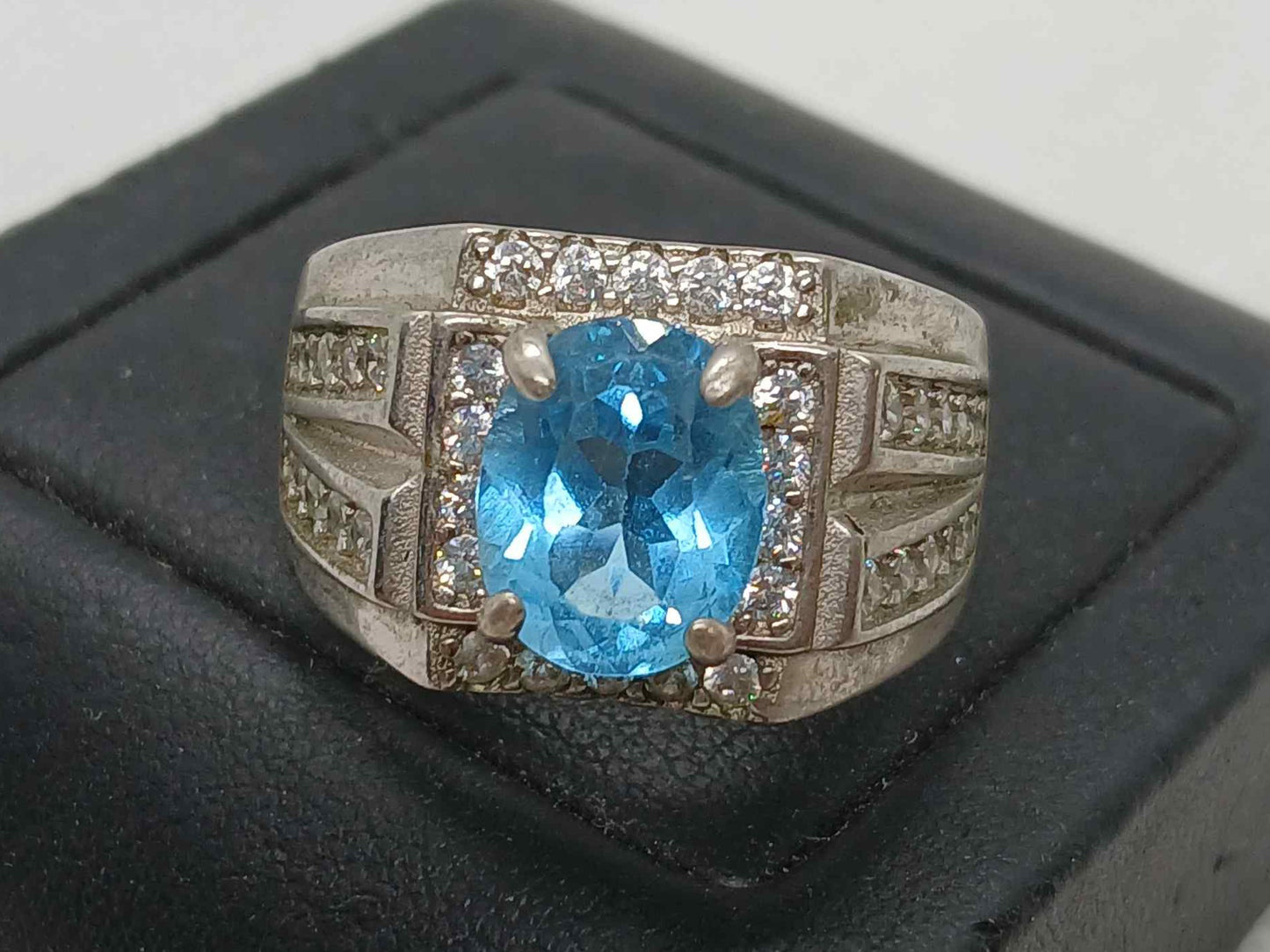 Men's sky blue topaz Ring
