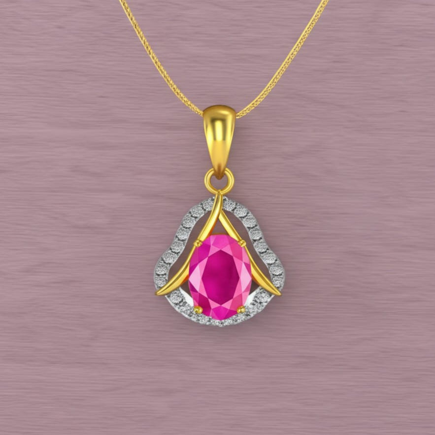 women's luxury gold ruby pendant