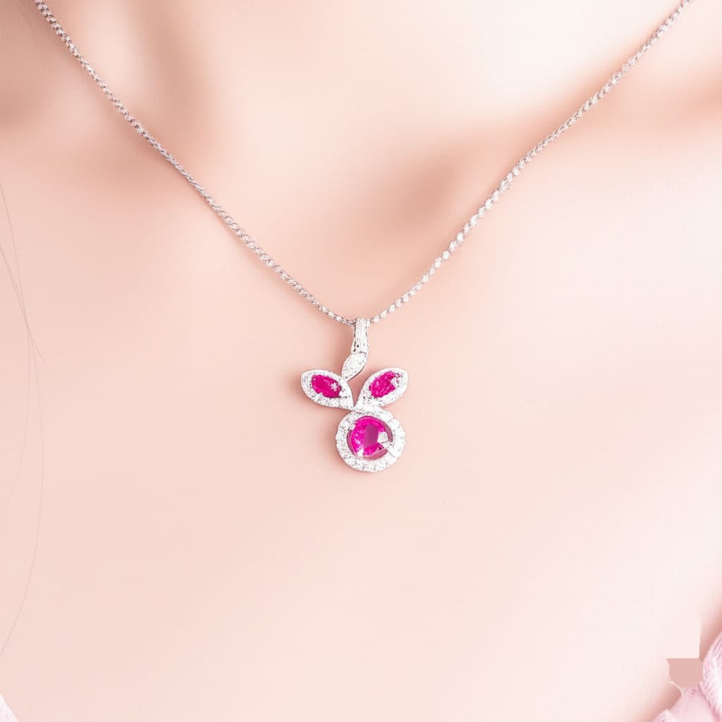 women's luxury white gold ruby pendant