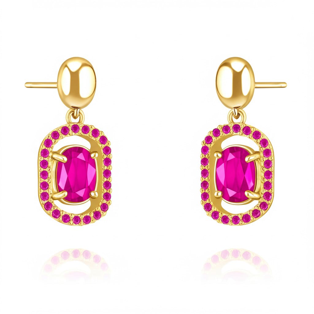 Women's luxury ruby earrings