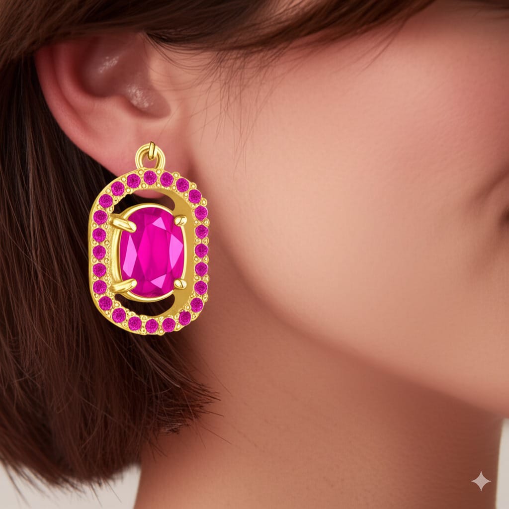 Women's luxury ruby earrings