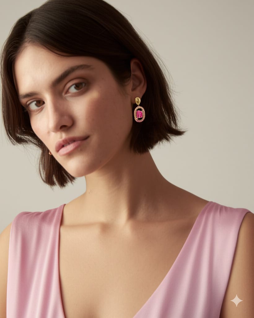 Women's luxury ruby earrings