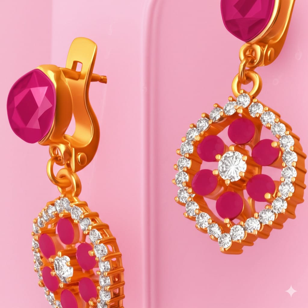 Women's luxury ruby earrings