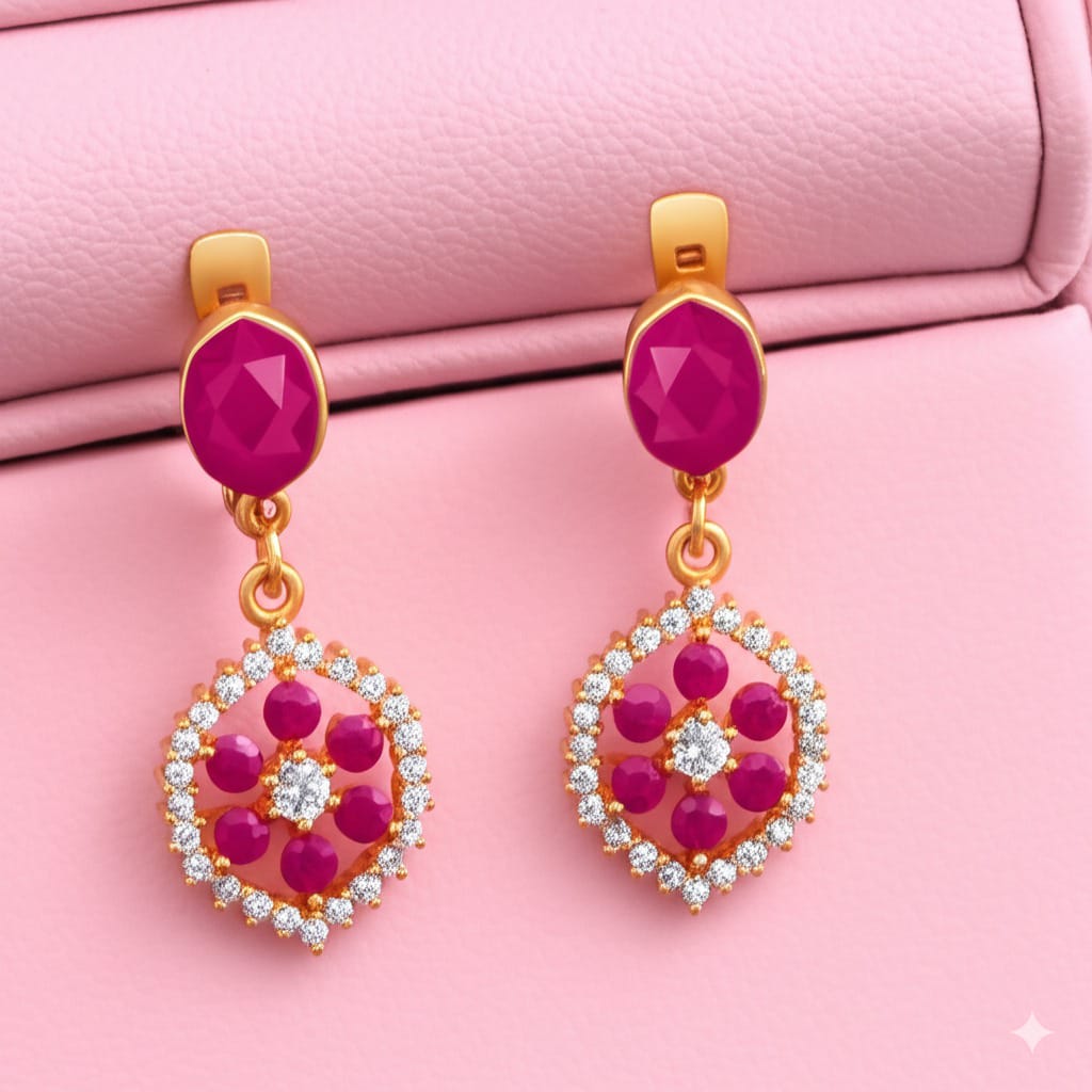Women's luxury ruby earrings